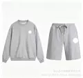 Gray crew neck shorts-suit