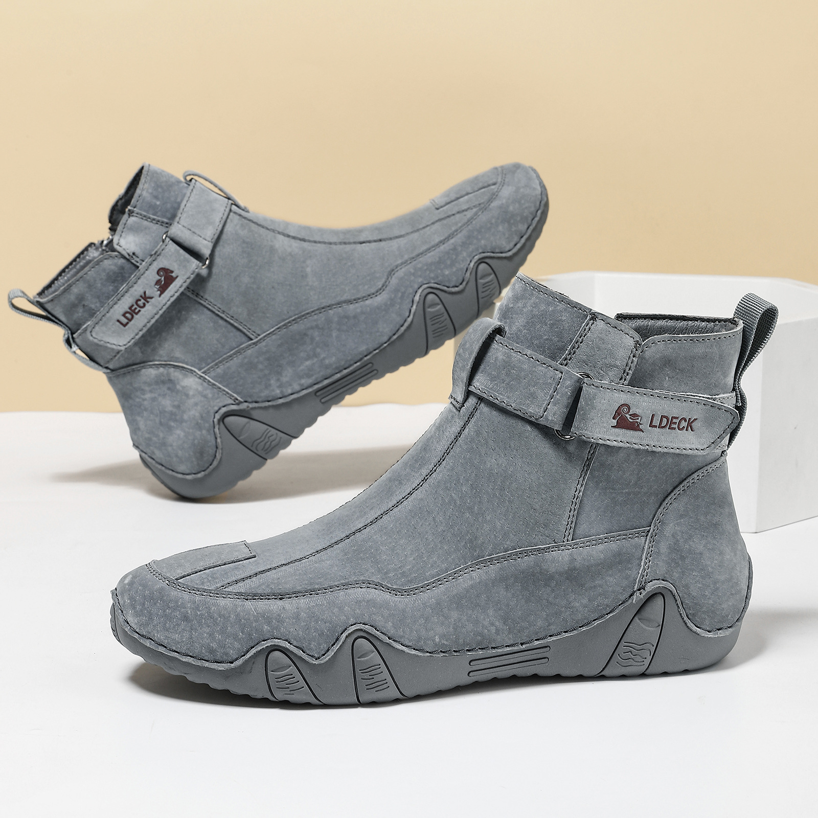 Giày Boot Martin Nam Chất Liệu Da Bò Big Size Ngoại Cỡ Phục Cổ Cổ Điển