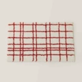 Red and white striped plaid