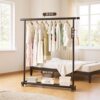 Simple Clothes Rack, Floor-Standing Bedroom Simple Coat Rack, Single-Pole Movable Clothes Drying Rack, Indoor Household Clothes Hanger