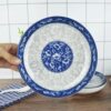 Blue and White Porcelain Plate, Household Ceramic Dish, Large Dish for Vegetables, Soup, or Rice, Universal Tableware, Light Luxury