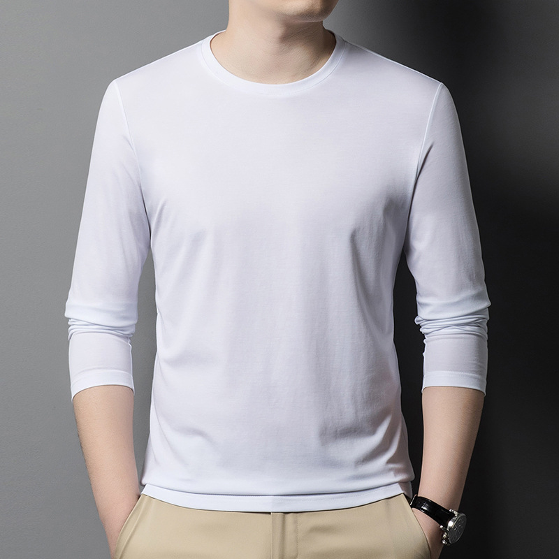 Áo Lót Nam Chất Liệu Lụa Tơ Tằm Dài Tay Phong Cách Trẻ Trung