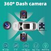 4-Lens 4-Channel High-Definition 1080P Car Dash Cam with Night Vision, Reversing Camera, Cardvr Parking Monitoring, Wifi