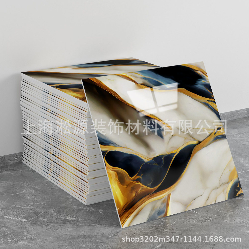 外贸跨境热销大理石仿瓷砖墙贴自粘防水防潮背景墙面装饰墙壁纸