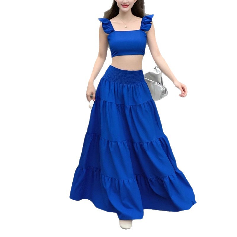 Womens Spring Dress Set Fashionable Sleeveless Top and Dress Elegant Occasion Wear Wholesale Available