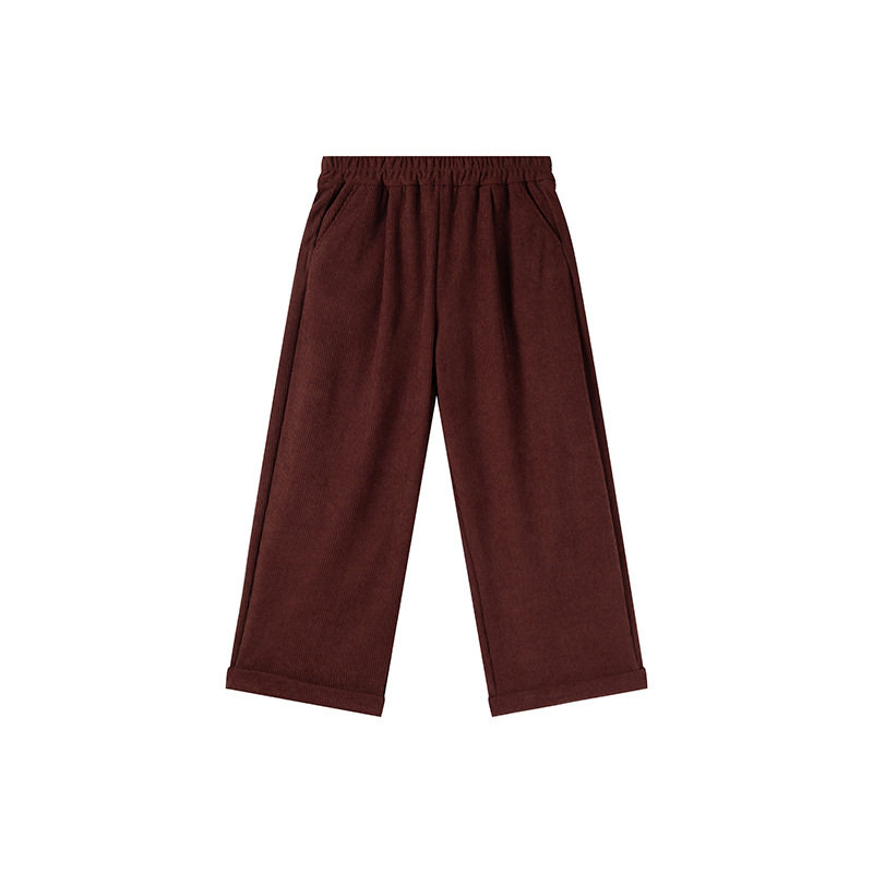 Vaee大码女装卷边直筒裤秋冬新款胖mm气质休闲百搭显瘦阔腿裤长裤 - 图3