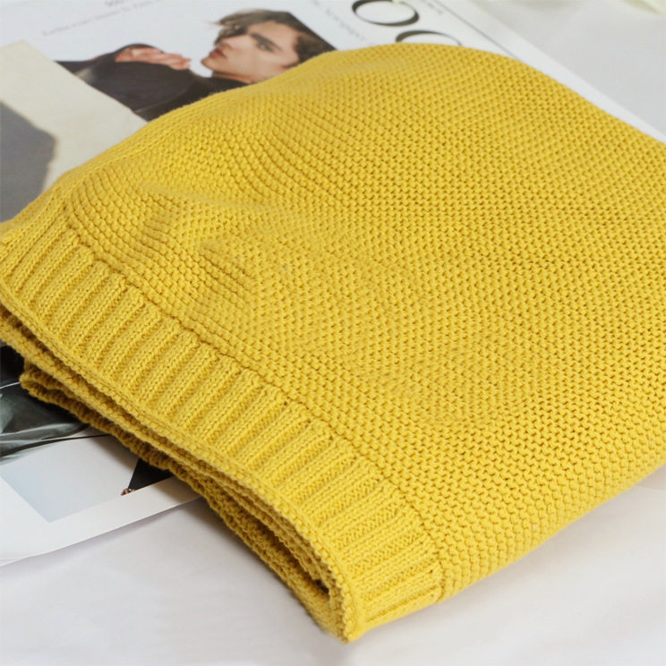 Nap Blanket Woven Embroidered Stroller Blanket Quilt Knitted Cotton Logo Warm and Soft Home