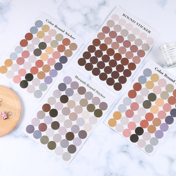 Morandi Color Dot Sticker Adhesive Label Coated Paper Round Marker Sticker Classification Marker Sticker Sealing Sticker