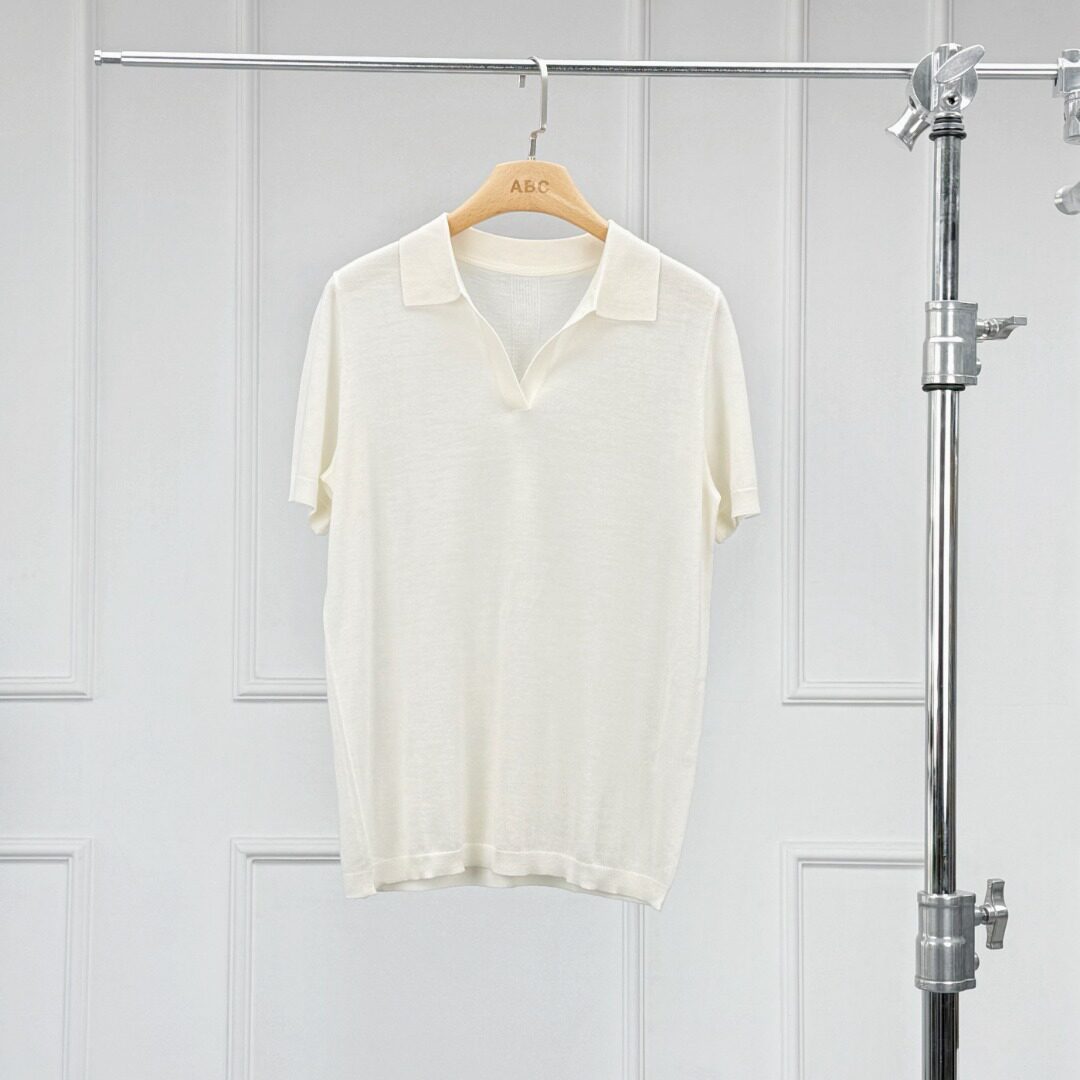 沃伦海龙 | KW025 德国扬子纱线 美丽诺羊毛Polo领女士短袖针织衫