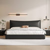 Ji and Shannai Bed Italian Minimalist Leather Bed Storage Drawer High Box Bed Double Master Bedroom Small Apartment Vintage Bed