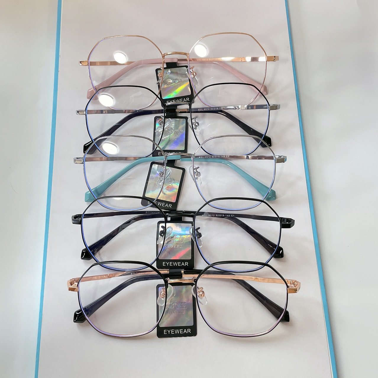 New Two-color Wide-brimmed Semi-titanium Literary Retro Glasses Frame Youth Myopia Optical Glasses