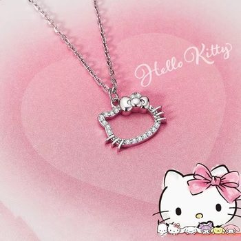 New Kitten Pendant Necklace for Women, Accessible Luxury with Diamonds, Niche Cartoon Kt Cat Gift, Cute Simple Clavicle Necklace
