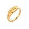 Qiaojin European and American Cross-Border Titanium Steel Number Rings 333 444 999 Wholesale Vintage English Letter Rings