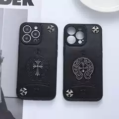 Trendy Leather Crocs-Style Phone Case Suitable for iPhone 15/16/17 Pro Max, Apple Full-Cover Anti-Drop Couple Phone Case