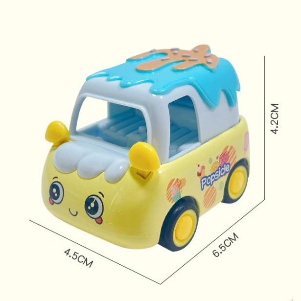 1:64合金回力卡通美食车回力合金玩具车加厚耐摔合金车仔回力车子