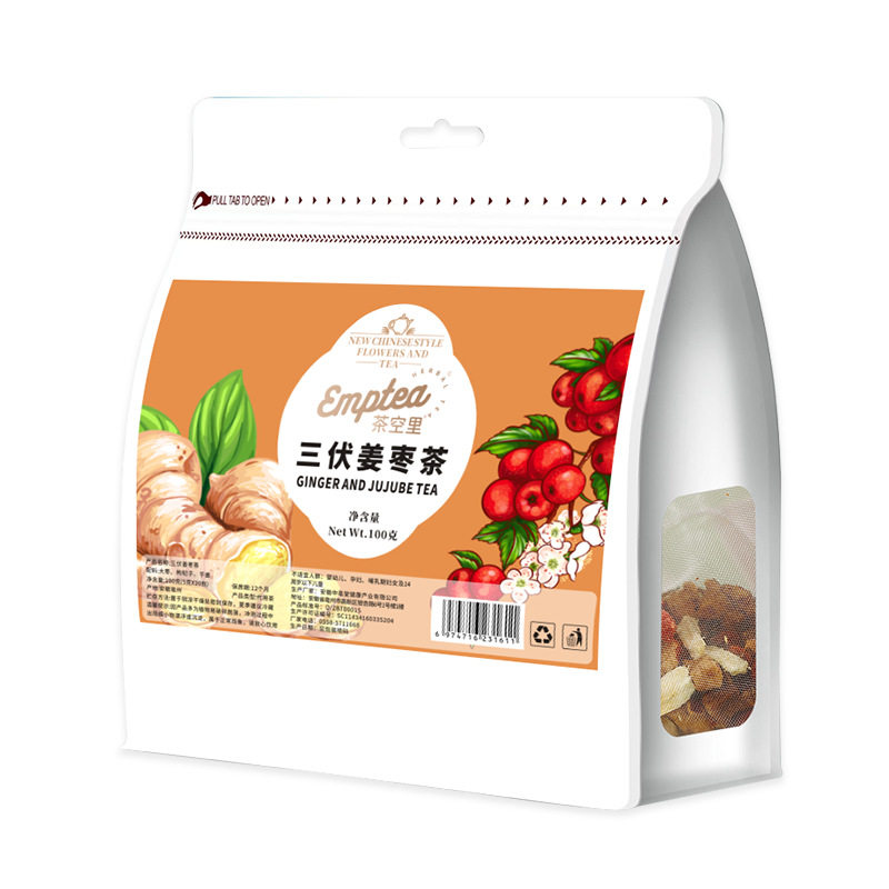 Source manufacturer Sanfu ginger jujube tea combination dried ginger wolfberry red jujube scented tea soaked in water independent packaging Botang customization