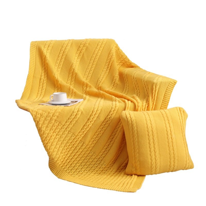 Amazon Simple All-Season Blanket Solid Color Knitted Blanket Office Living Room Shawl Thread Blanket Nap Sofa Blanket