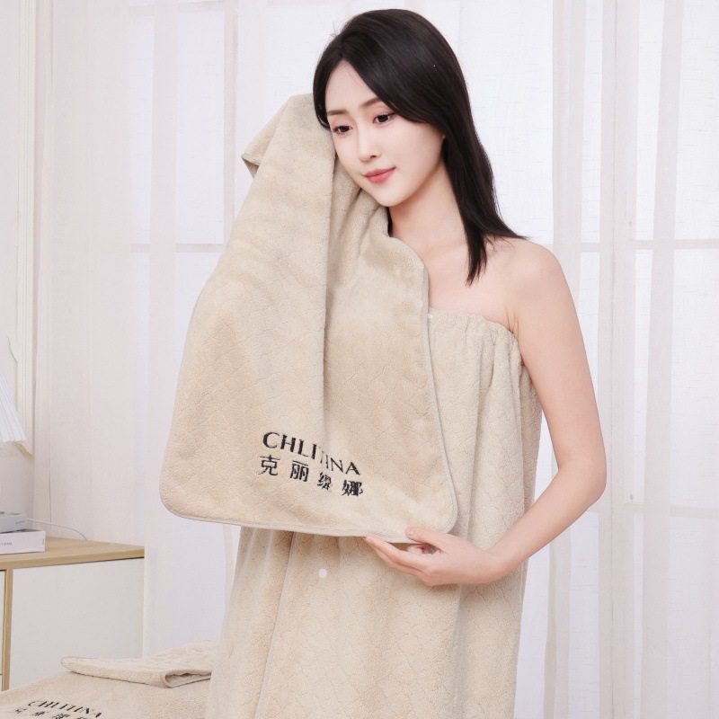 Towel Absorbs Water and Does Not Shed Hair. Beauty Salon Towel Bath Skirt. Beauty Salon Special Towel with Engraved Logo. Coral Velvet Towel