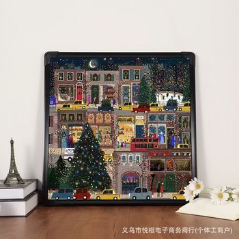 Factory wholesale Christmas winter light puzzle special photo frame 50.5x 50.5 square 500 mounted picture frame wall