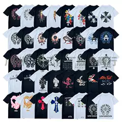 American-Style Trendy Chrome Hearts Loose-Fitting Versatile Short-Sleeve Top T-Shirt with Print, Unisex