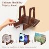 Wooden Display Stand Reading Stand Tablet Phone Placement Stand Vertical Record Storage Stand Retro Solid Wood Reading Stand