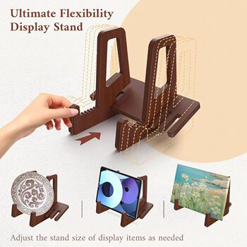 Wooden Display Stand Reading Stand Tablet Phone Placement Stand Vertical Record Storage Stand Retro Solid Wood Reading Stand