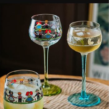 Zeten's Alsace Little Man Red Wine Glass High Yan Value Han Feng Wine Cocktail High Foot Cold Drink Glass