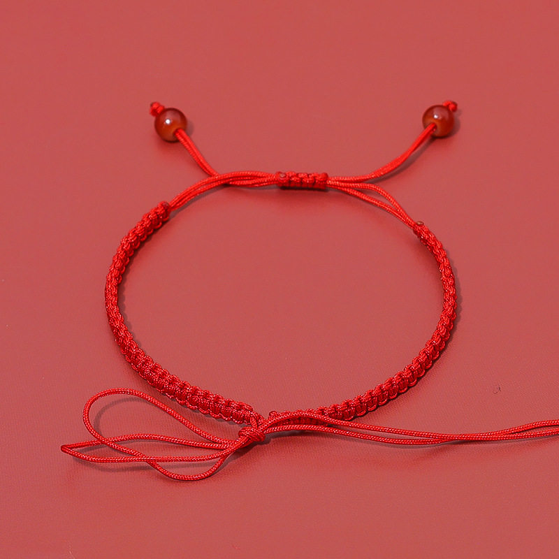 Braided Bracelet No. 7 Bracelet Semi-Finished Two-In-One Red Rope Bracelet for Women DIY Thin Wearable Beads Gold Wholesale