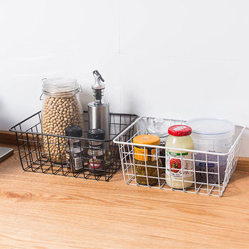 Cross-Border Wardrobe Clothing Storage Box Kitchen Snack Storage Basket Multi-Purpose Iron Storage Basket Spot Wholesale