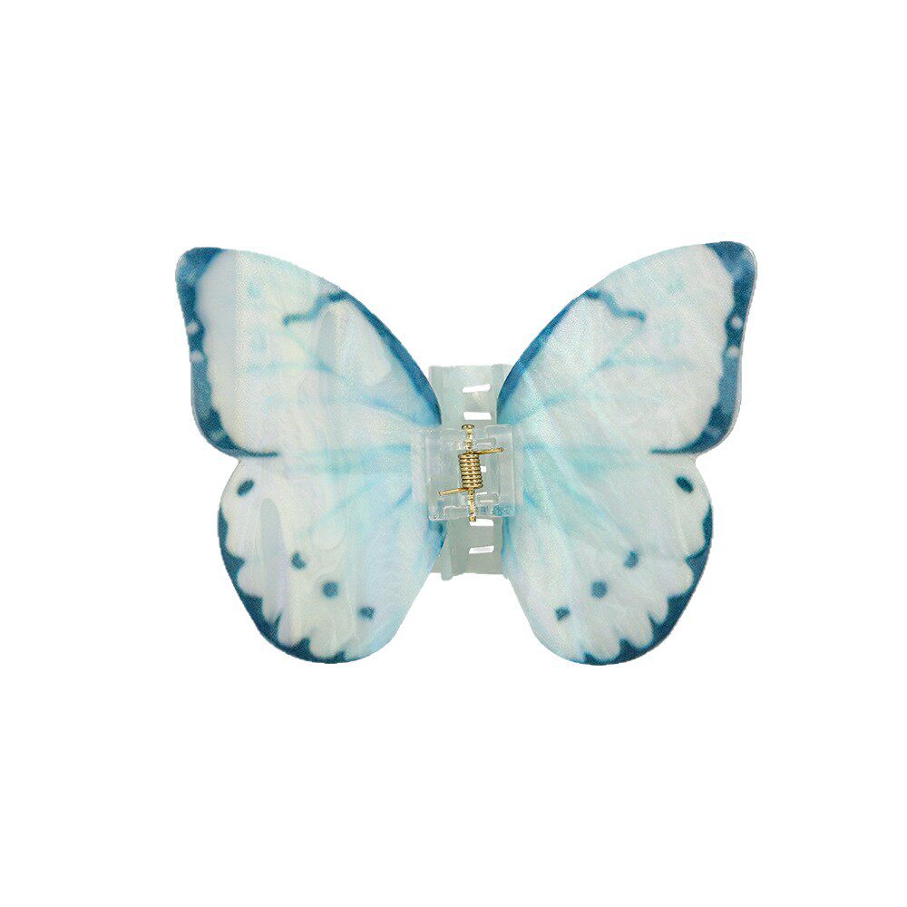 跨境超好看仿镇蝴蝶抓夹女高级感半扎发醋酸发夹后脑勺鲨鱼夹头饰