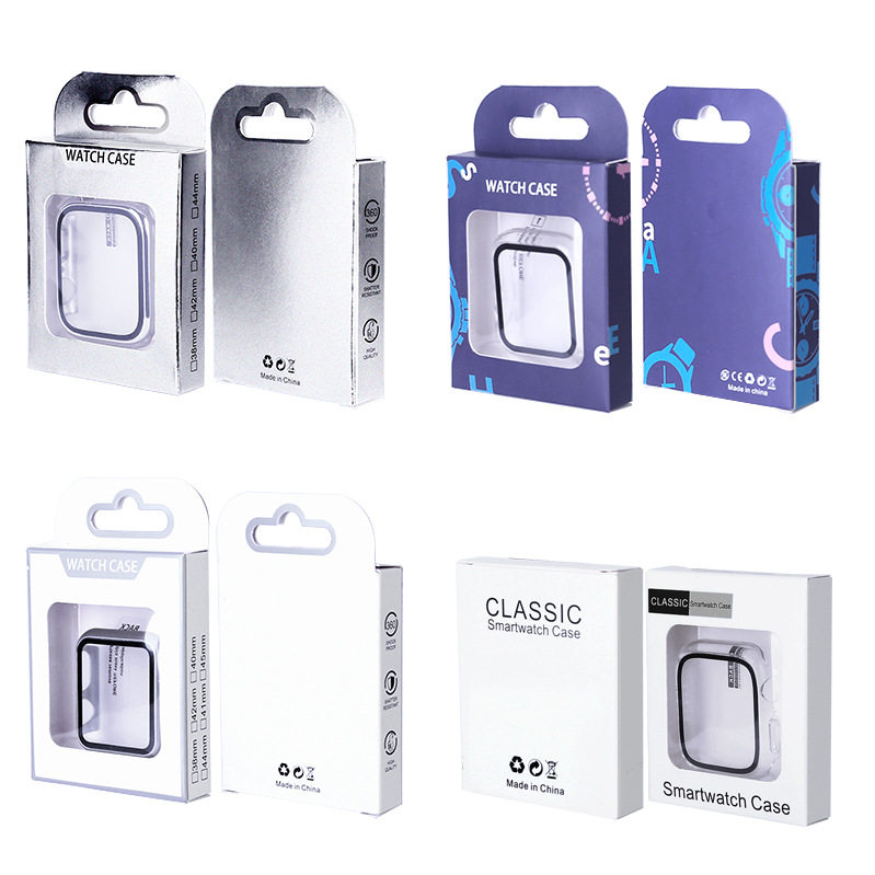 Watch Case Packaging Suitable for Smart Bracelet Watch Protective Cover Pvc Blister Color Box Manufacturer Direct Sales Silver Digital