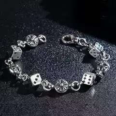 European and American Cross-Border Jewelry Retro Old Dice Bracelet Light Luxury Niche Couple Bracelet Men and Women Personalized Punk Bracelet