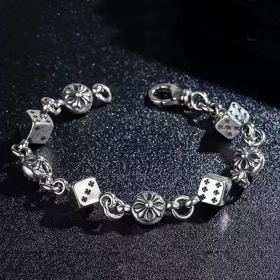 European and American Cross-Border Jewelry Retro Old Dice Bracelet Light Luxury Niche Couple Bracelet Men and Women Personalized Punk Bracelet