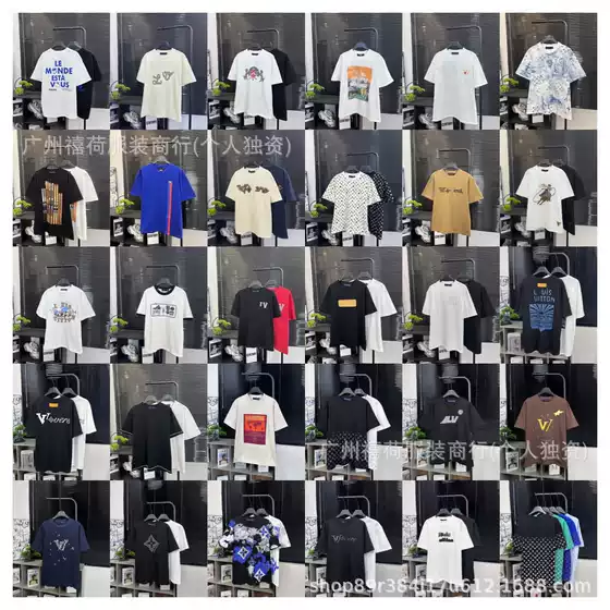 Cross-Border High-Quality Authentic Version of Lv's Classic Style Short-Sleeve 25Ss Loose-Fitting Unisex T-Shirt