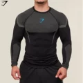 Gray mesh long sleeves---blue logo