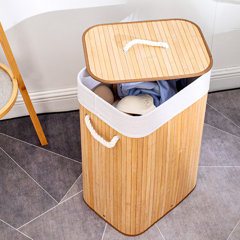 Hot pot shop storage basket bamboo folding basket dirty clothes basket straw basket storage supplies bucket box storage box finishing box