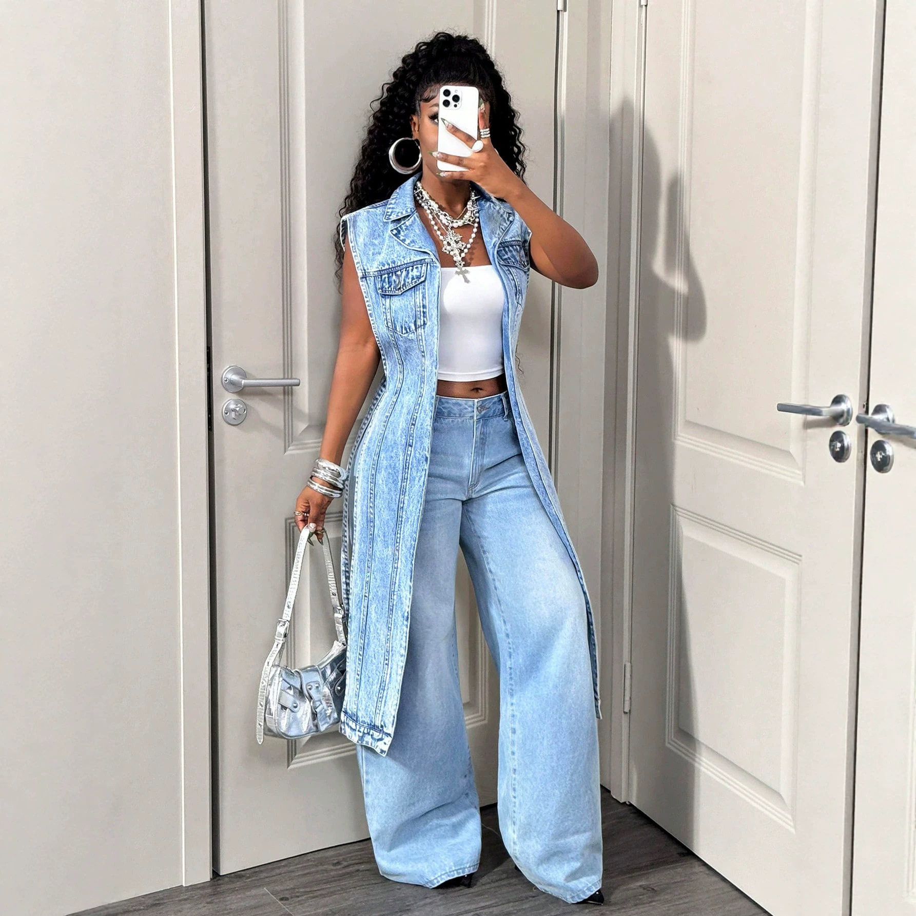 Casual Denim Dress Stylish Design Comfortable Fit Versatile for Outings Ready to Ship Low MOQ