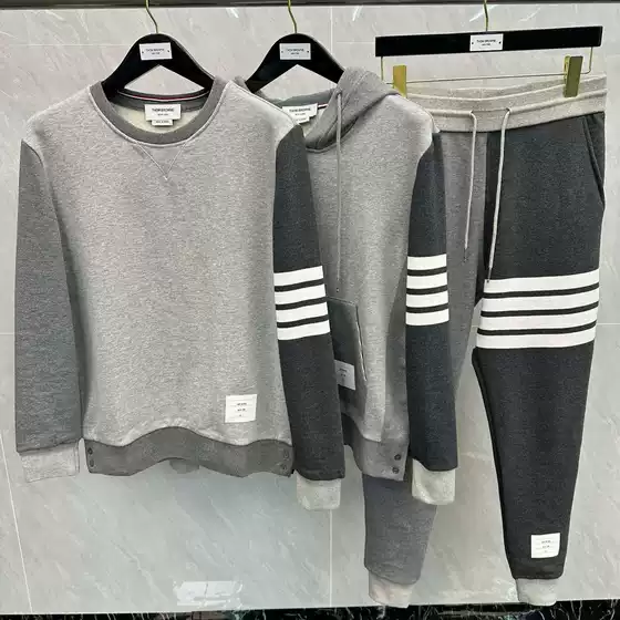 [Factory Direct Camp] High Version tb Color Matching Sweat Pants suit Men's and Women's Casual Joker Pants Top