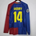 0809 Barcelona home long sleeved seal No. 14 HENRY+Champions League badge