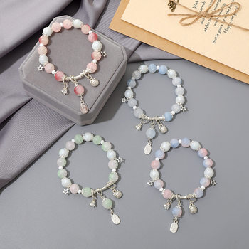 New High-end Crystal Glaze Beaded Bracelet Couple's Best Friend Exquisite Small Gift Bracelet Ins Simple Bracelet