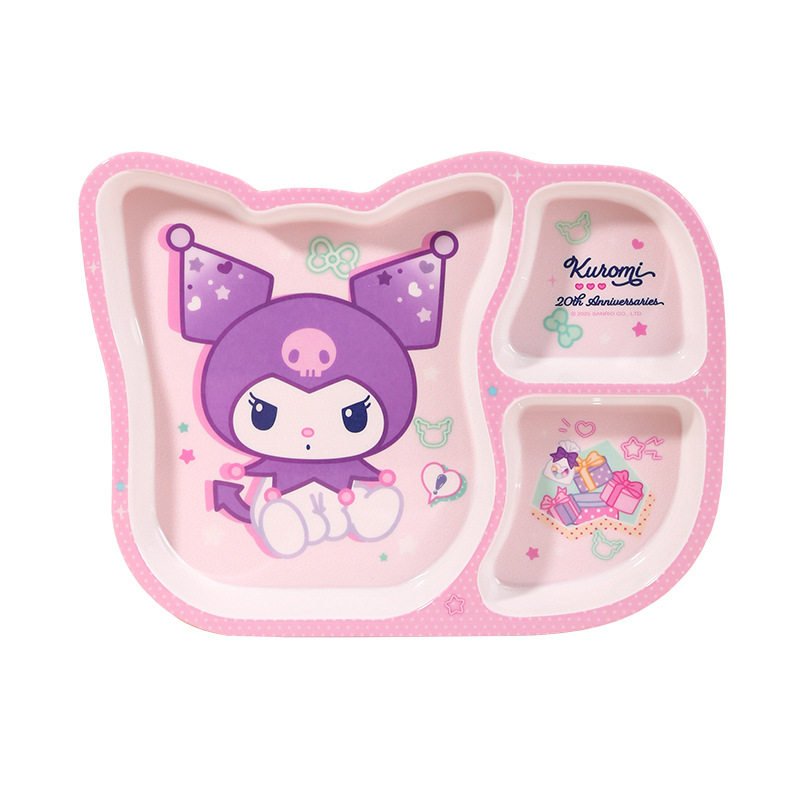 Wuhe Kuromi Kidsren's Tableware Cartoon Household Food Bowl Anti-Fall and Anti-Scald Rice Bowl Baby Meal Plate Kindergarten