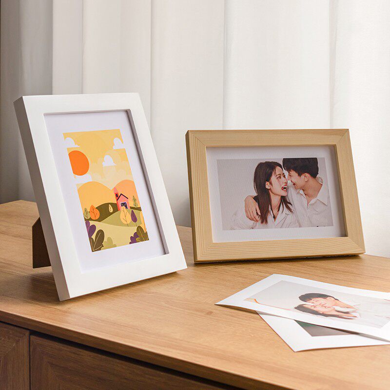Solid wood photo frame empty frame color small picture frame wall hanging table poster certificate frame printed logoA3a45 inch 8k4