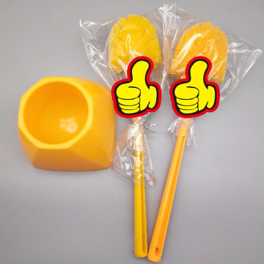 Cross-border explosions funny toilet brush creative doll doll toilet brush suit yellow fun spoof toilet brush