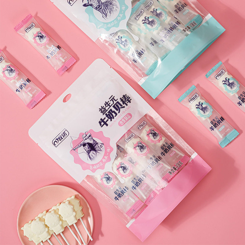 Mu Nuo Inner Mongolia Specialty prebiotics goat milk shell stick milk shell stick children snack dried milk slices 108G Wholesale