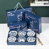 Japanese-Style Ceramic Bowl Set Blue and White Porcelain Tableware Gift Bowl Company Event Store Celebration Annual Meeting Souvenir Bowl and Chopstick Set