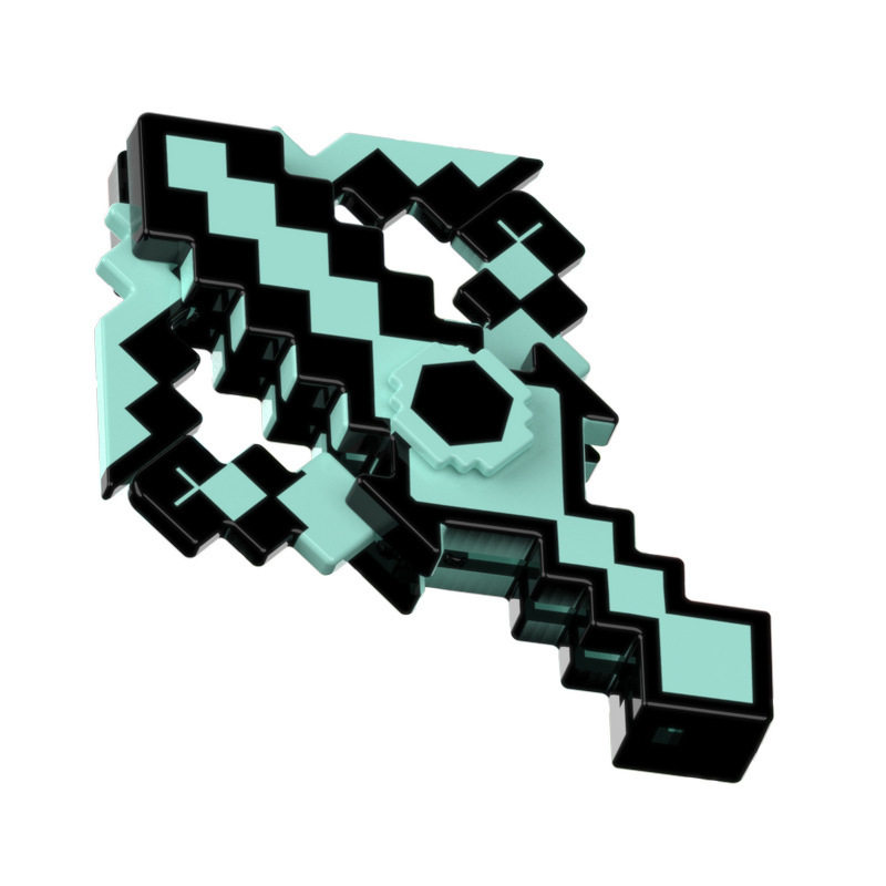 My Mc World Peripheral Diamond Sword Luminous Fingertip Gyro Toy Plaid Sword Keychain Small Gift Blind Bag