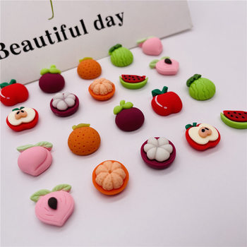 Cartoon Fruit Watermelon Apple Cream Glue DIY Resin Accessories Phone Case Epoxy Patch Hair Tie Fruit Elements