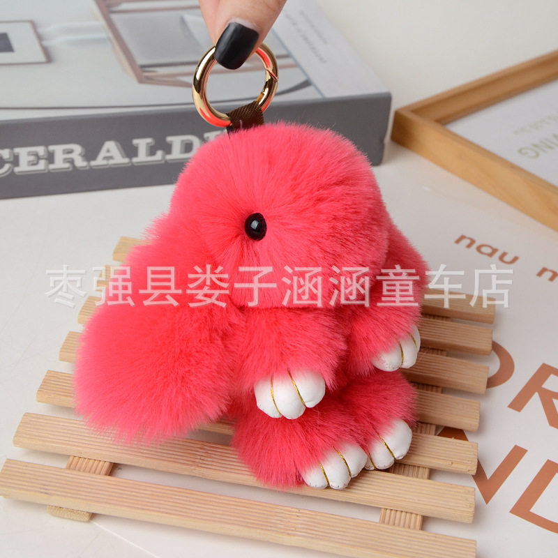萌萌兔装死兔挂件仿獭兔毛汽车钥匙扣包包挂件小兔子挂件情侣挂件