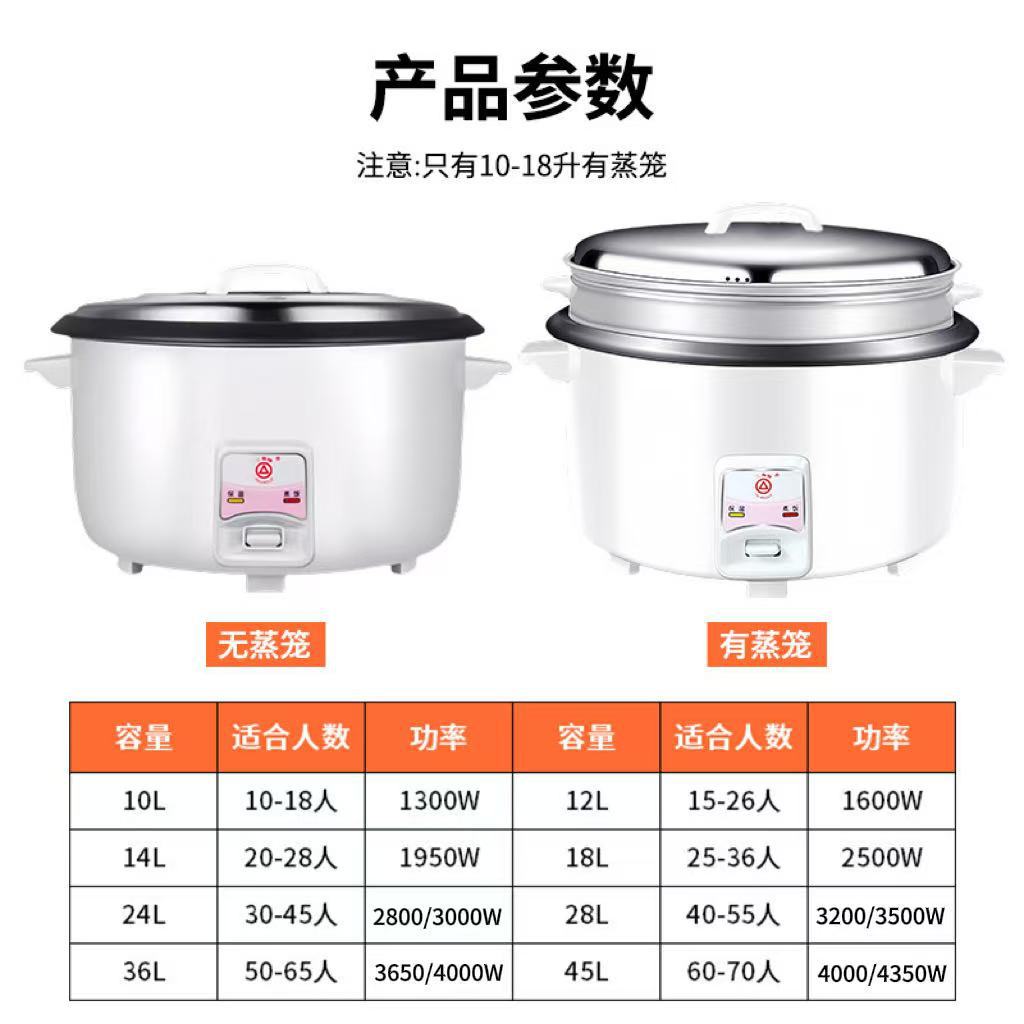 Commercial Drum-Shaped Rice Cooker for Canteens and Hotels, 10L-45L Household Traditional Large-Capacity Rice Cooker Wholesale