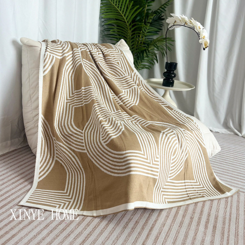 Nordic Style Knitted Thread Blanket Sofa Decoration Casual Wool Blanket Airplane Blanket Factory Direct Sales Spot Customization Cross-Border